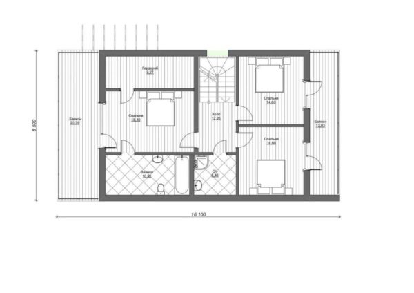 Каркасный дом 9х16 - проект Е234